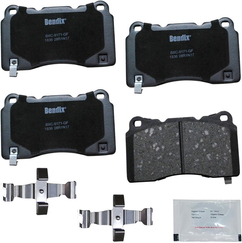 Bendix وسادات فرامل أمامية سيراميك Priority1 CFC1836 لطرازات مختارة من بويك ريجال، ريجال سبورت باك، كاديلاك ATS، CT6، CTS، XTS، شيفروليه كامارو، كورفيت، هوندا سيفيك - Image 1